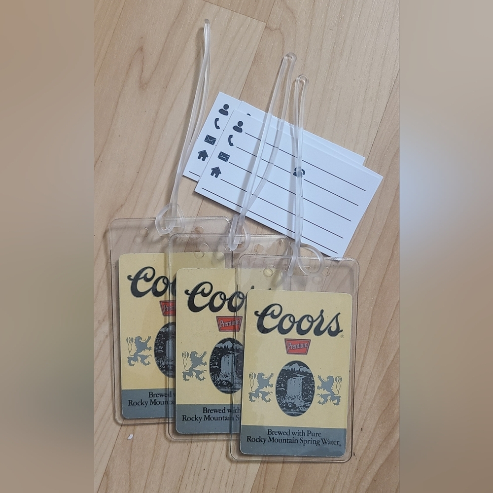 Coors Beer Brewing Company Colorado Vintage Playing Card Luggage Tags - Set (3)